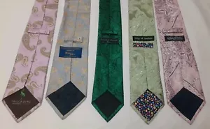 Lot 5 designer Neckties Sean Jean London Byrd Bennet Gibbs Paisley Floral - Picture 1 of 6