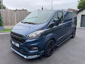 fits for FORD TRANSIT CUSTOM SWB 2012-2023 BLACK SIDE STEPS SIDE RUNNING BOARDS - Picture 1 of 4