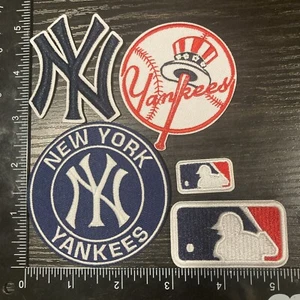NEW YORK YANKEES LOT SET OF 5 MLB BASEBALL IRON ON PATCHES - Picture 1 of 1