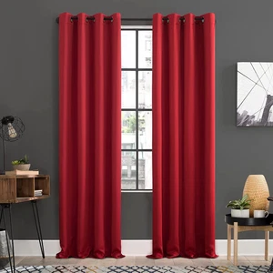 Soho 2-Pack Blackout Energy Efficient Grommet Curtain Panel Pair, 54" X 84", Red - Picture 1 of 10