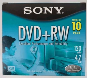 Sony DVD+RW Disc 10er Pack 4,7GB 120 Min 1x-4x 10DPW47L2 Open Box *lesen* - Bild 1 von 4