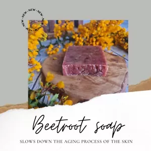 Beetroot Soap Purifying Handmade UK Vegan Natural Cold Process Bar Palm Free - Picture 1 of 5