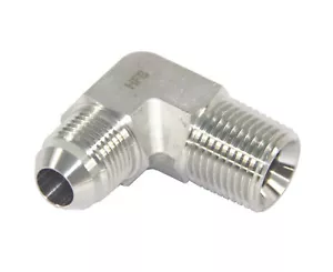 Accesorio de tubería JIC macho HFS(R) 1/2"" NPT a 1/4"" macho JIC 90° SS304 - Imagen 1 de 1