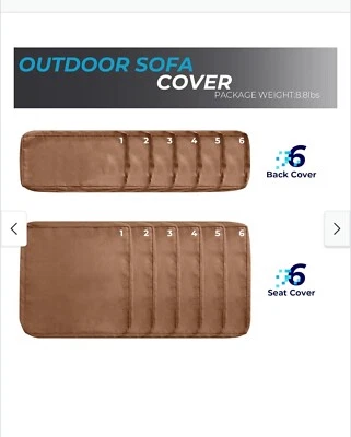 Juego de 12 fundas de cojín para silla de muebles de patio de repuesto para sofá de exterior Foto 1 de 4