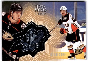 2021-22 Upper Deck Extended Series SPx Finite #SF-2 TREVOR ZEGRAS /2999  Ducks