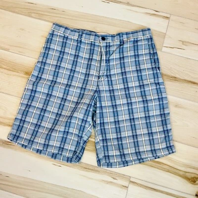 Pantalones Cortos Perry Ellis Cottons Azul y Blanco a Cuadros Hombres Talla 36 Con Bolsillos (179) Foto 1 de 4