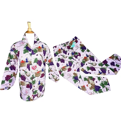 Nuevo con etiquetas Nick & Nora I Love Lucy 2 piezas Juego de pijama de franela Talla S Vino Uvas Púrpura Difícil de encontrar Foto 1 de 4