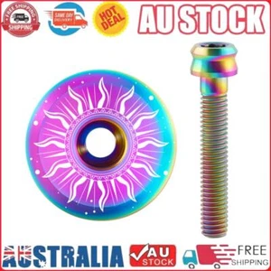 Titanium Headset Stem Top Cap with Bolt M6 MTB Headset Top Cap Bike Parts(Sun) - Picture 1 of 11