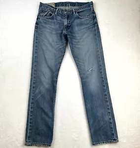 POLO RALPH LAUREN Varick Jeans Uomo Denim Slim Dritto 32x32 Zip Fly - Foto 1 di 19