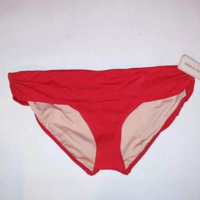 Parte inferior de bikini de natación Tropical Escape talla 14 Plus rojo liso plegable traje de baño Foto 1 de 4