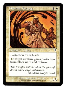 Obsidian Acolyte - Invasion 2000 Magic The Gathering White Common Creature NP - Imagen 1 de 1