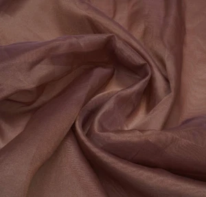RosyBrown Tissue Organza Fabric Cloth Material for dresses , Craft,Art 1 YARD - Picture 1 of 3