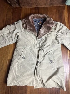 Vintage 1950's/60's Eddie Bauer Blizzard Proof Down Jacket Beige Tan Men's Sz L - Picture 1 of 10