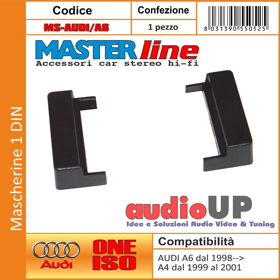 MASCHERINA AUTORADIO 1 DIN AUDI A6 DAL 1998 AL 1999 ADATTATORE UN DIN - Immagine 1 di 1