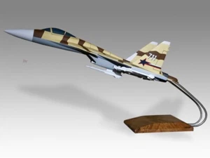 Sukhoi SU-37 Flanker Russian Air Force Desk Wood Airplane Model Small Scale 1/72 - Picture 1 of 12