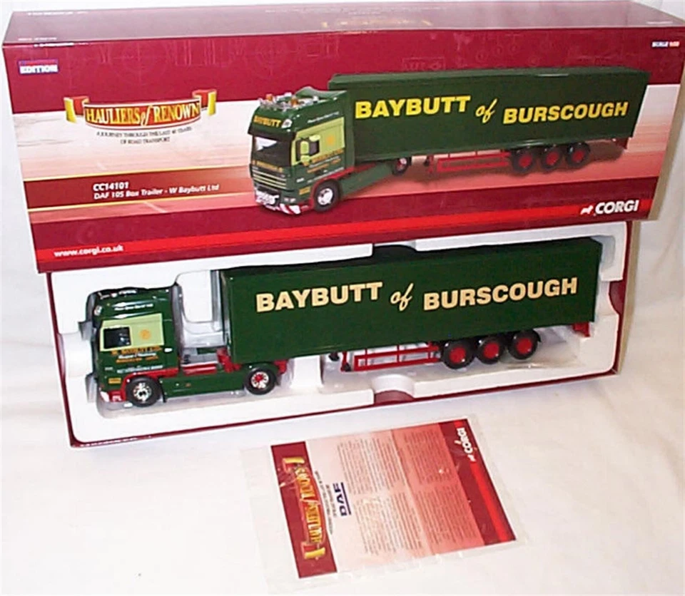 Corgi 1:50 CC14101 DAF 105 Box Trailer W. Baybutt Ltd Edition New in box - Image 1 of 1