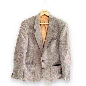 Mens Hornes Vintage Brown 100% Pure New Wool Tweed Blazer Suit Jacket Size 42R - Picture 1 of 9