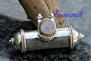 AMULETT Medalion Kapsel mit Mondstein aus NEPAL 925 Silber handgearbeitet - Bild 1 von 4