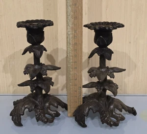 Soviet vintage bronze candlesticks - Picture 1 of 17