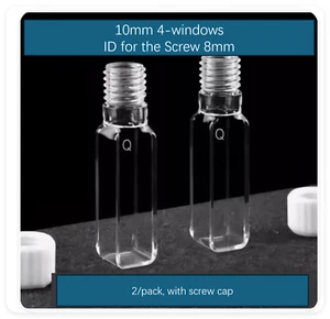 Fluorescence Quartz Cuvette with Screw cap and Septum, 10mm, 4 windows 2/pack - Bild 1 von 4
