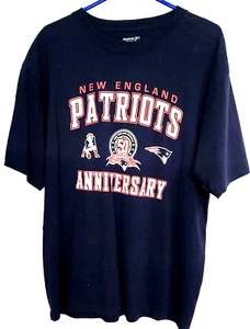 New England Patriots T Shirt Herren Gr. Large 50th Anniversary Reebok Navy Blau - Bild 1 von 10