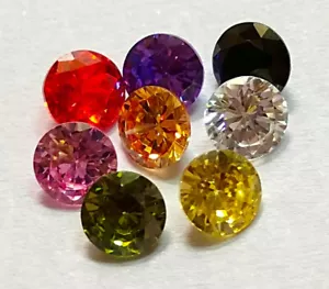 11.1 Cts 8 Pcs 6 MM Zircon Multi Color Round Cut Loose Gemstone Lot - Picture 1 of 2