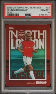 DENNIS BERGKAMP 2023-24 Topps Arsenal FC Team Set TEAL /125 PSA 10 GEM *gb - Picture 1 of 2