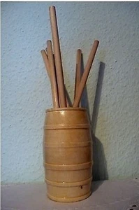 Holzfass, Stiftbox mit Stiften ,Drechselware  Bürobedarf Schule ,Neuware - Bild 1 von 1