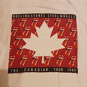 Vintage 1980's Rolling Stones Tour Shirt Steel Wheels North American Canadian  - Picture 1 of 9