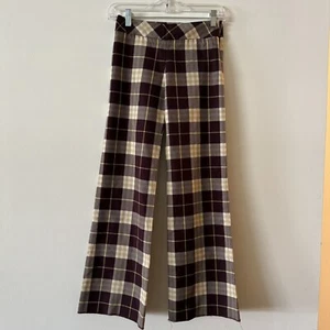 Burberry Girls plaid wide leg pants size 12, side zip & button untailored hem. - Picture 1 of 16