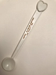 Hotel Jaques-Cartier Swizzle Stick Stir Lac Megantic Quebec Canada white heart - Picture 1 of 2