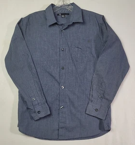 Volcom Shirt Boys Large Blue Stripe Skate Surf Performance Classic X Factor SS - Picture 1 of 14