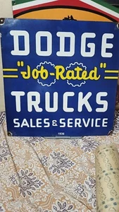 Dodge Truck Rare Porcelain Enamal Heavy Metal 24 x 24 inches Single Side - Picture 1 of 5