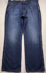Wrangler Retro Jeans Herren 38x32 Blau Relaxed Boot Cut Faded Dark Wash Western - Bild 1 von 16