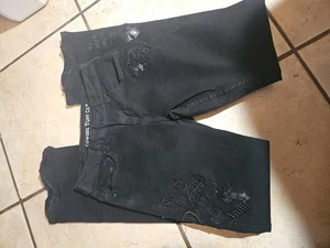 Cowgirl TUFF Jeans Unbelievable Black Bling W26 L33 - Picture 1 of 7