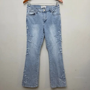 Jeans donna Ashley Mason Premium taglia 7/28 denim lavaggio chiaro accenti stella - Foto 1 di 10