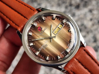 RADO STARLINER 999 AUTOMATIC STAINLESS STEEL VINTAGE Brown Dial. - Image 1 of 4