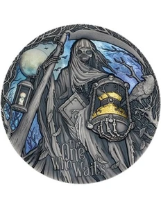 THE ONE WHO WAITS Figures Of Death 2 Oz Silver Coin 2000 Francs Cameroon 2024 - Picture 1 of 3