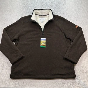 Orvis Brighton Sherpa gefütterter Pullover Herren Gr. XL 1/4 Zip Sweater braun neu mit Etikett - Bild 1 von 15