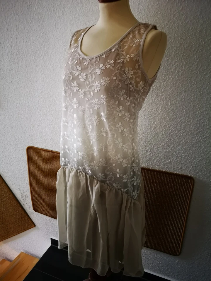 Linea Tesini Damen Luftiges Sommerkleid Creme Gr. 36 Neu - Bild 1 von 4
