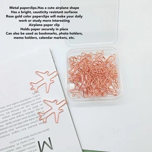 80pcs Flugzeug Geformte Papierclips Rose Gold Verhindern Rost Flugzeug Gefo UB - Bild 1 von 23