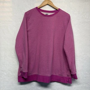 Lands End Serious Sweats Felpa Girocollo Rosa Donna Taglia L (14-16) - Foto 1 di 11