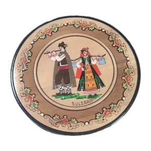 Vintage Wood Plate Wall Decoration Bulgaria - Picture 1 of 3