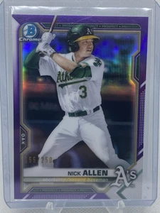 2021 Bowman Chrome PURPLE Refractor Nick Allen #BCP-147 /250 - Picture 1 of 2