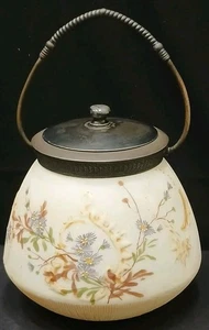 Tarro de galletas Mt Washington - Diseño floral con tapa plateada y mango de metal - Imagen 1 de 9