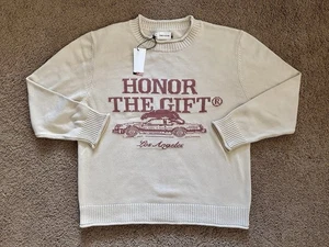 Taglia 3XL - Maglione Maglione Maglia Cotone Collo Finto Logo Honor The Gift Crema Nuovo - Foto 1 di 9
