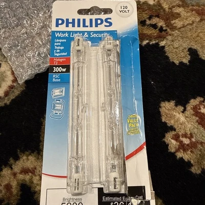 Philips 300W 120V Clear RSC Base T3 Work Light Bulb (2-Pack) - 1 Each - Image 1 of 2