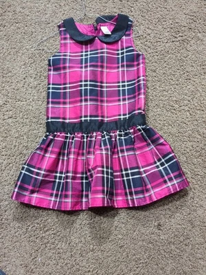 Gymboree Girls Size 8 Jumper Style Dress Preowned Satin Collar For Christmas  - Image 1 of 4