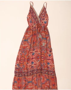 SOPHIE Womens Sleeveless Maxi Dress UK 8 Small Maroon Paisley Polyester BY15 - Picture 1 of 3