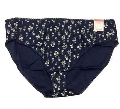 Ropa interior de bikini Charter Club talla grande bonita de algodón - azul marino náutico - XXL Foto 1 de 2